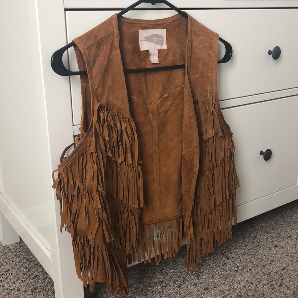 Forever 21 pigskin leather Fringe Vest